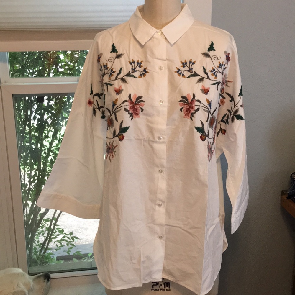 Embroidered Zara button down